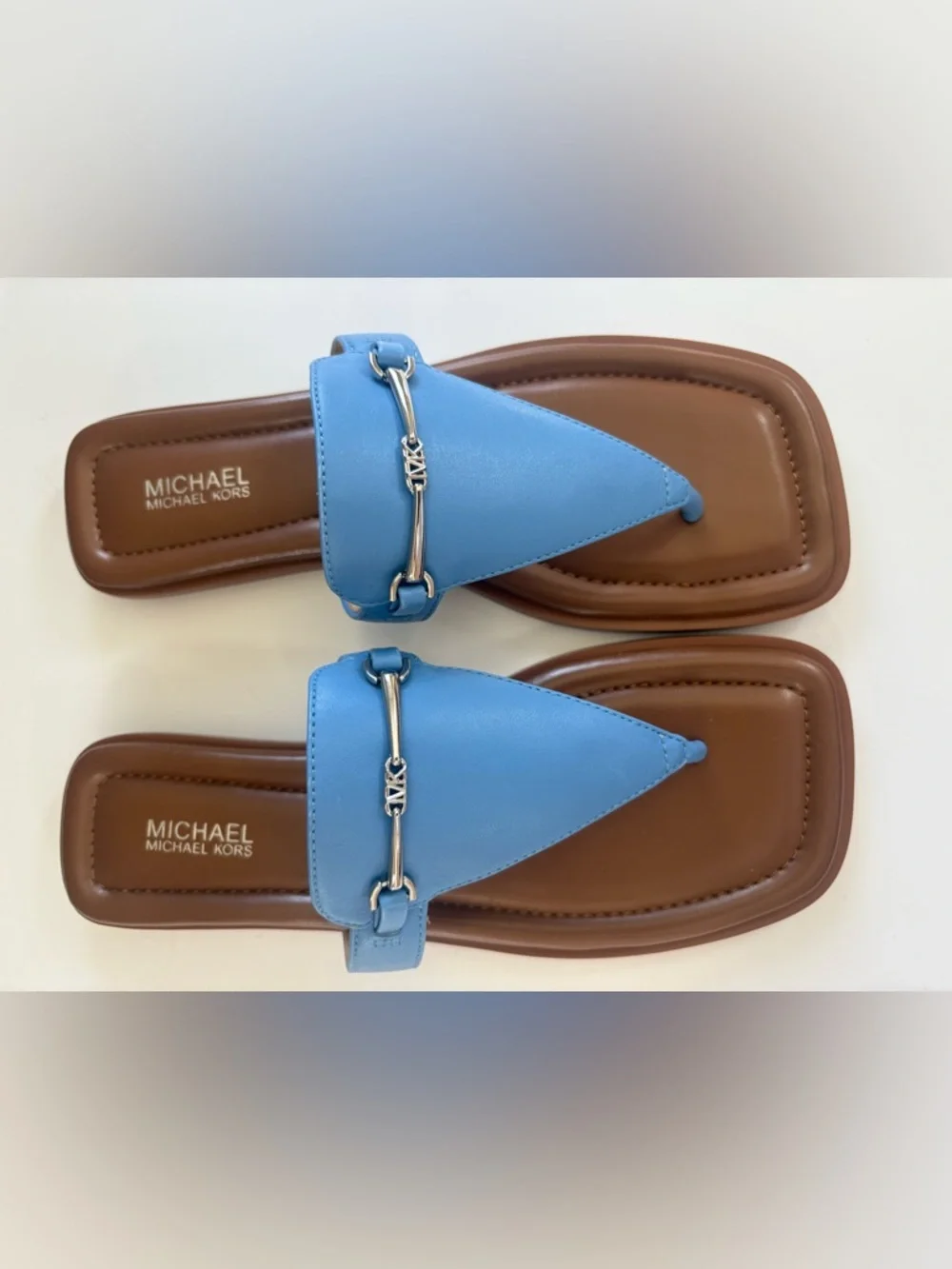 MICHAEL Michael Kors Lena Thong Sandal 7 M Pacific Blue NIB - Picture 5 of 10